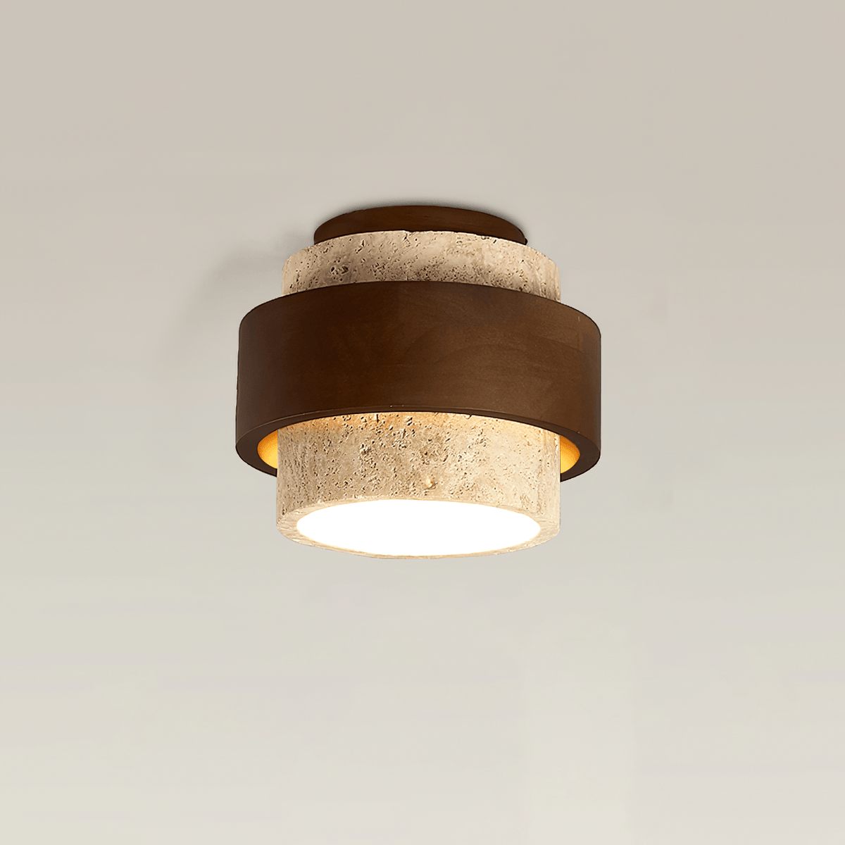 Eltalor Plafonnier Anneau Superposé en Travertin