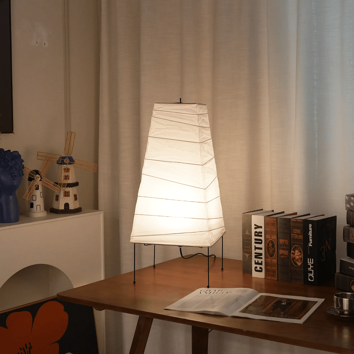 Quinn Minimalist Paper Table Lamp-Neutral Decor