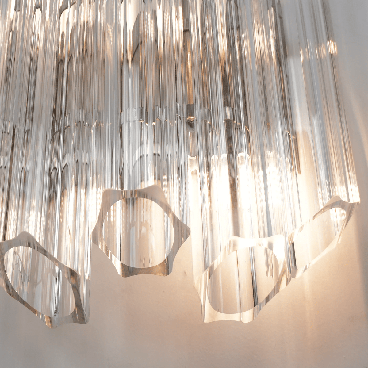 Norora Applique Murale Transparent Murano Verre Tube Cascade