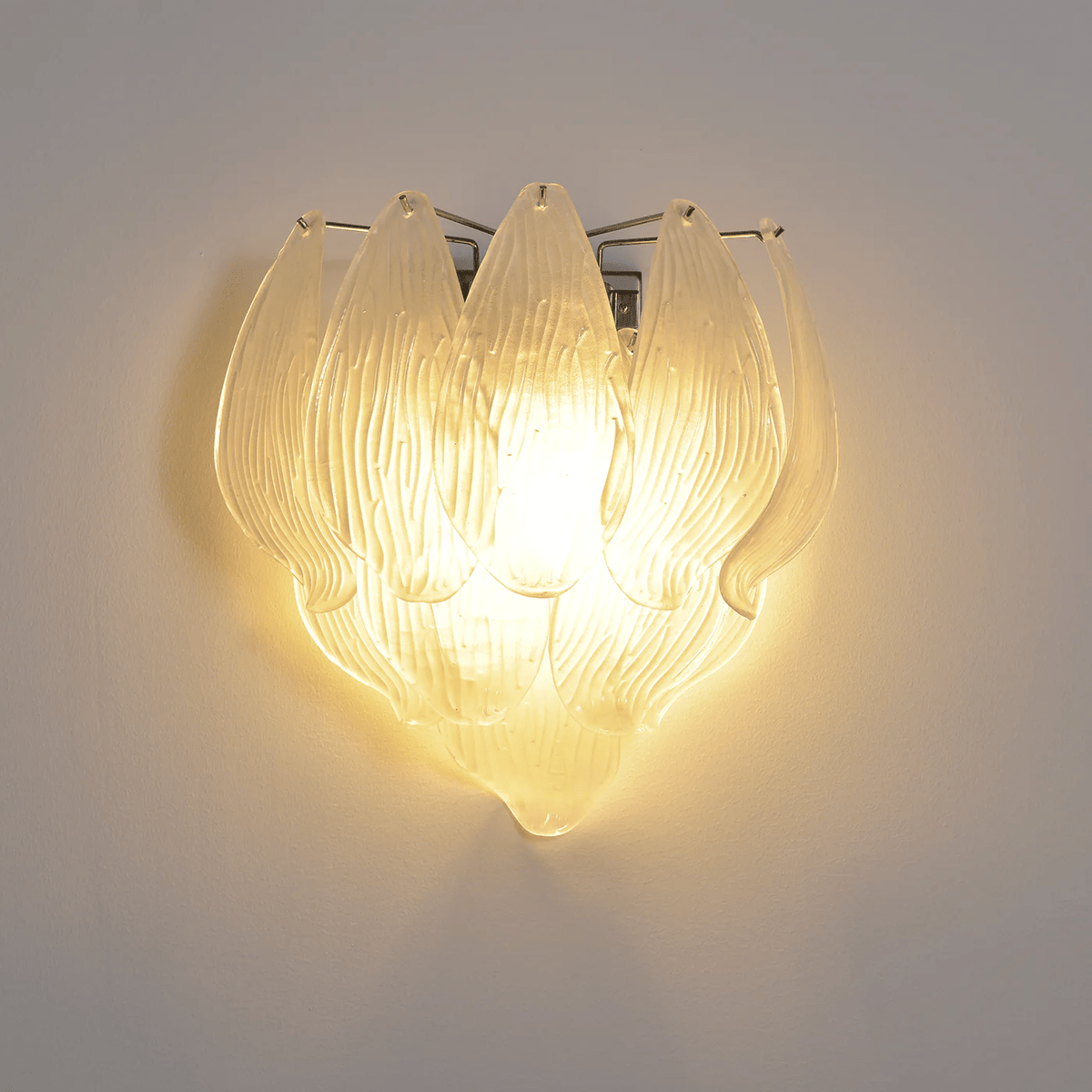 Darenene Applique Murale Murano Verre Pétale Givré Cascadant