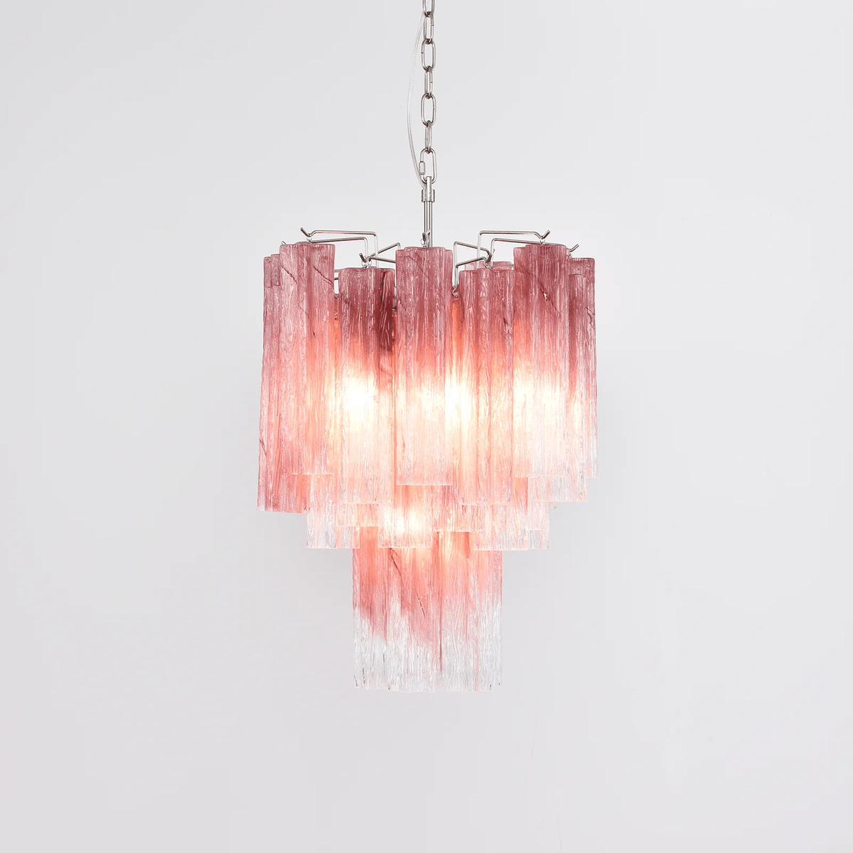 Casina Lustre Rose Dégradé Murano Verre Étagé