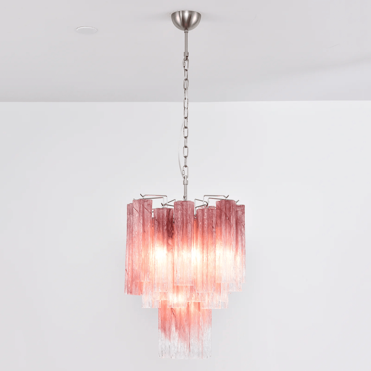 Casina Lustre Rose Dégradé Murano Verre Étagé