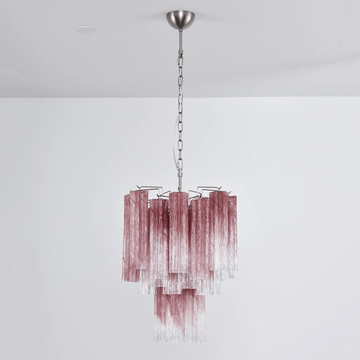 Casina Lustre Rose Dégradé Murano Verre Étagé