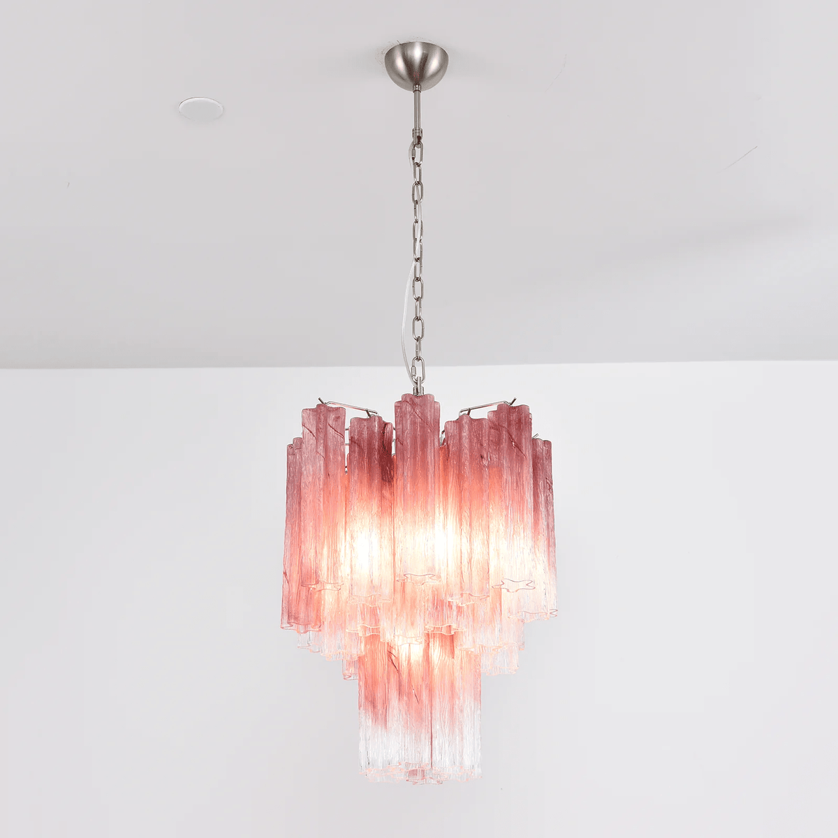 Casina Lustre Rose Dégradé Murano Verre Étagé