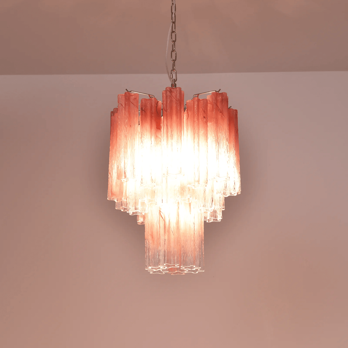 Casina Lustre Rose Dégradé Murano Verre Étagé