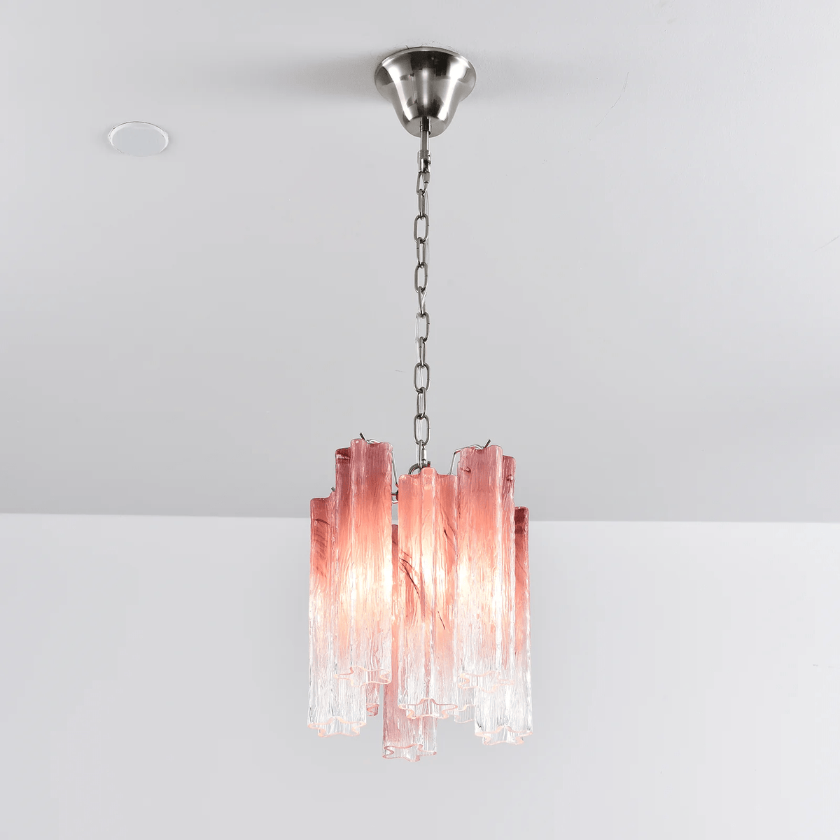 Peresa Lustre Rose Dégradé Murano Verre
