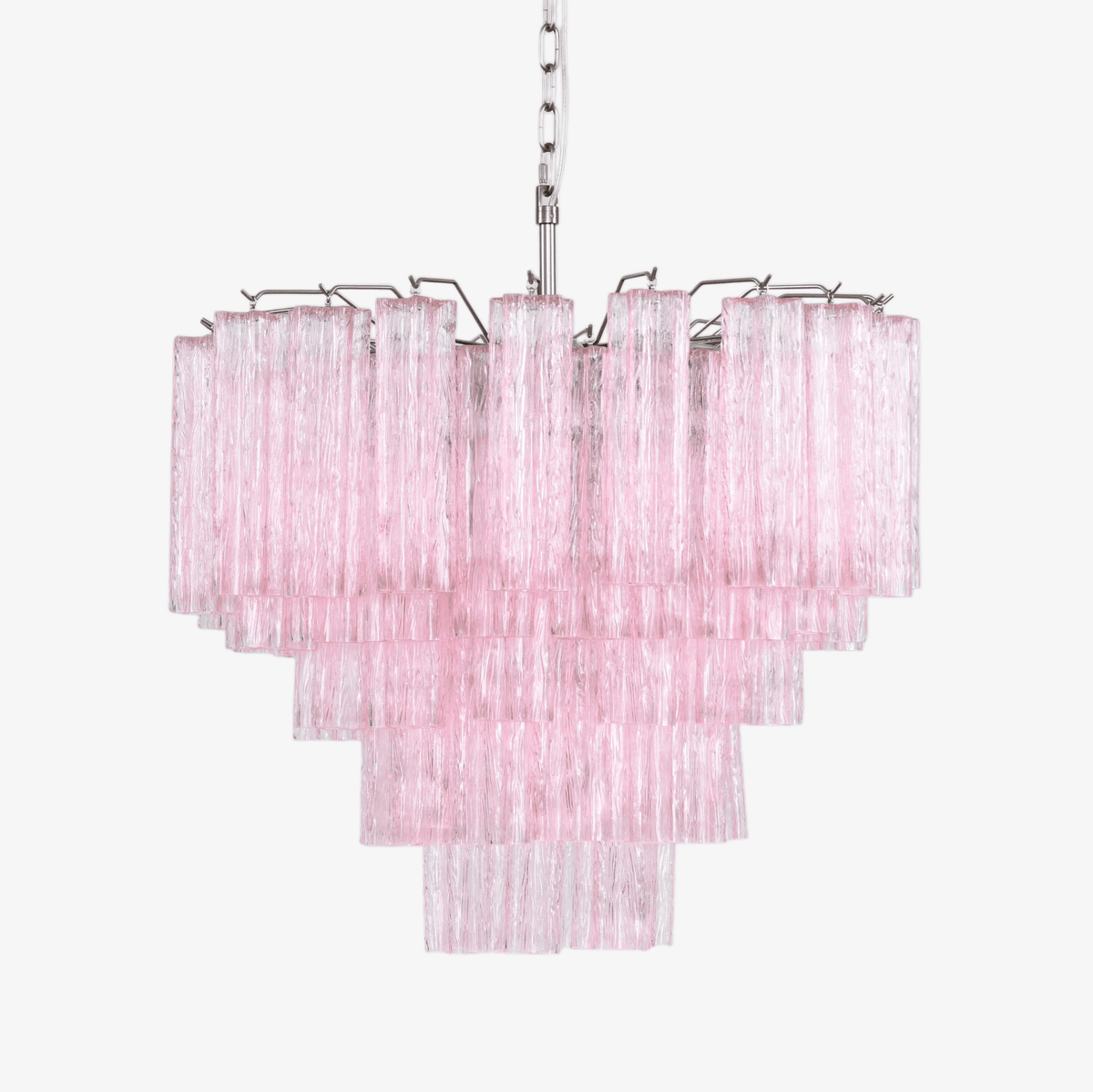 Zorilia Lustre Rose Verre Multi-Étage Romantique