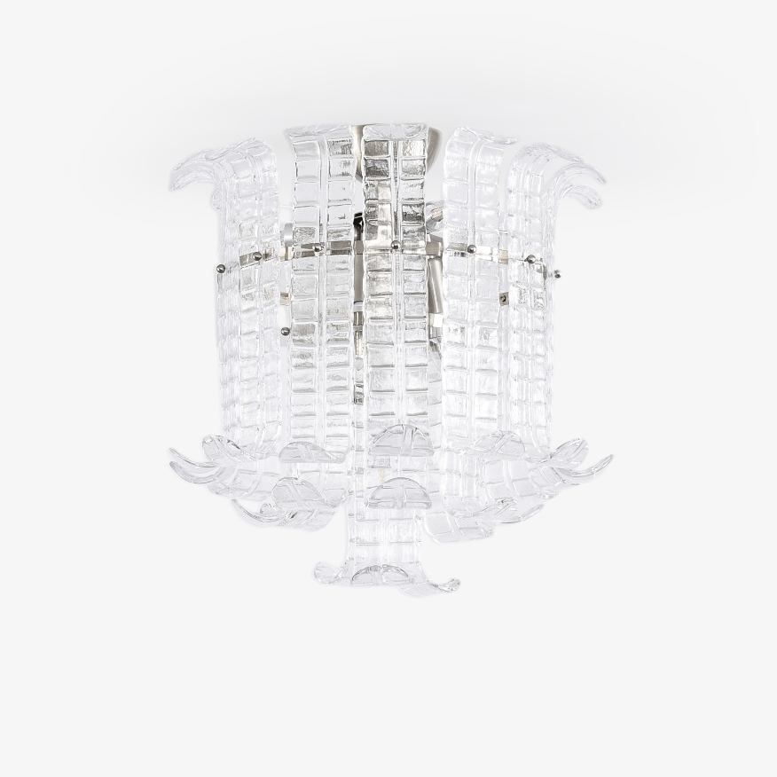 Lioreleria Plafonnier en Verre Murano Transparent Raccordement Fixe