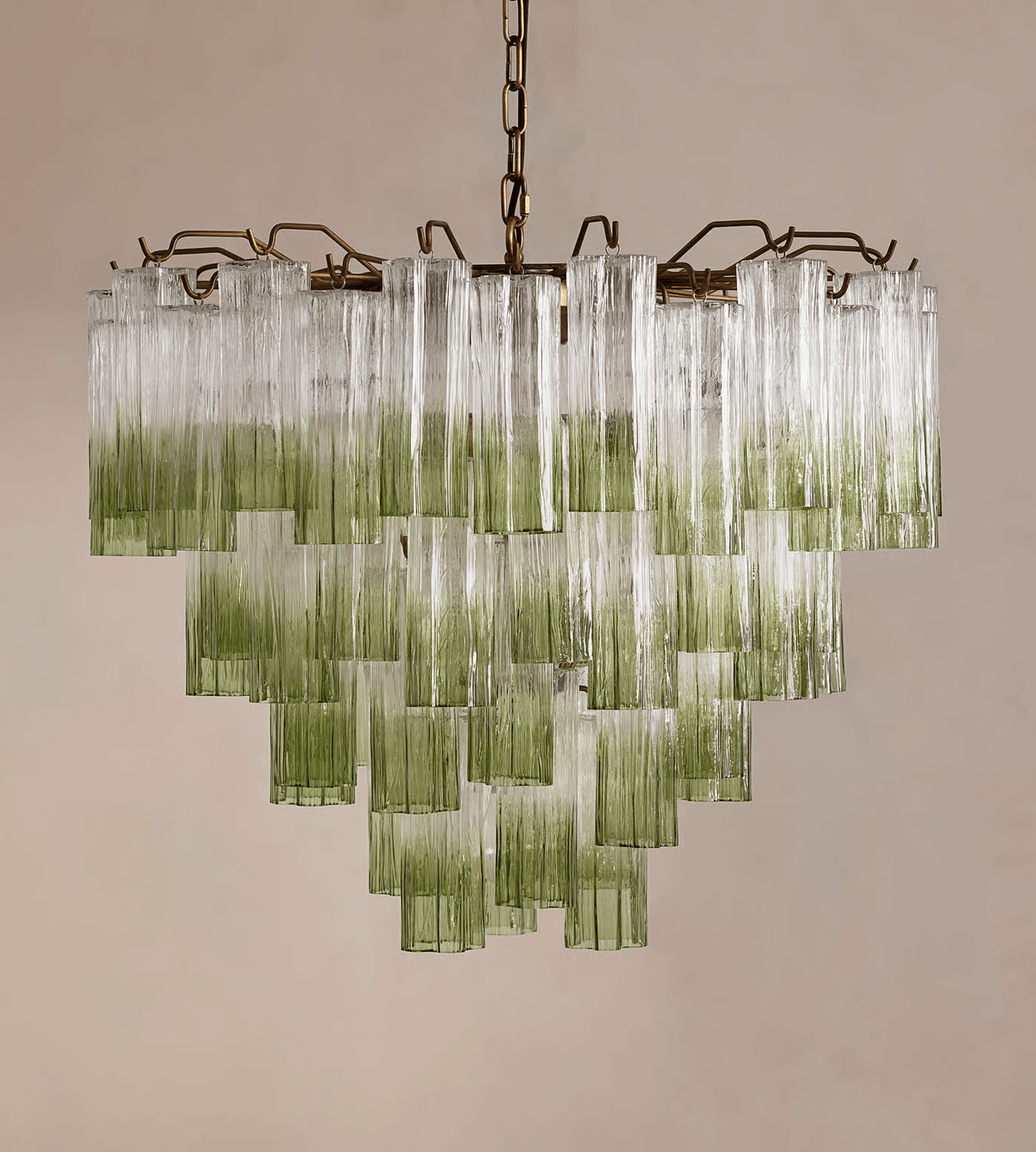 Therine Lustre Murano Verre Étagé Vert