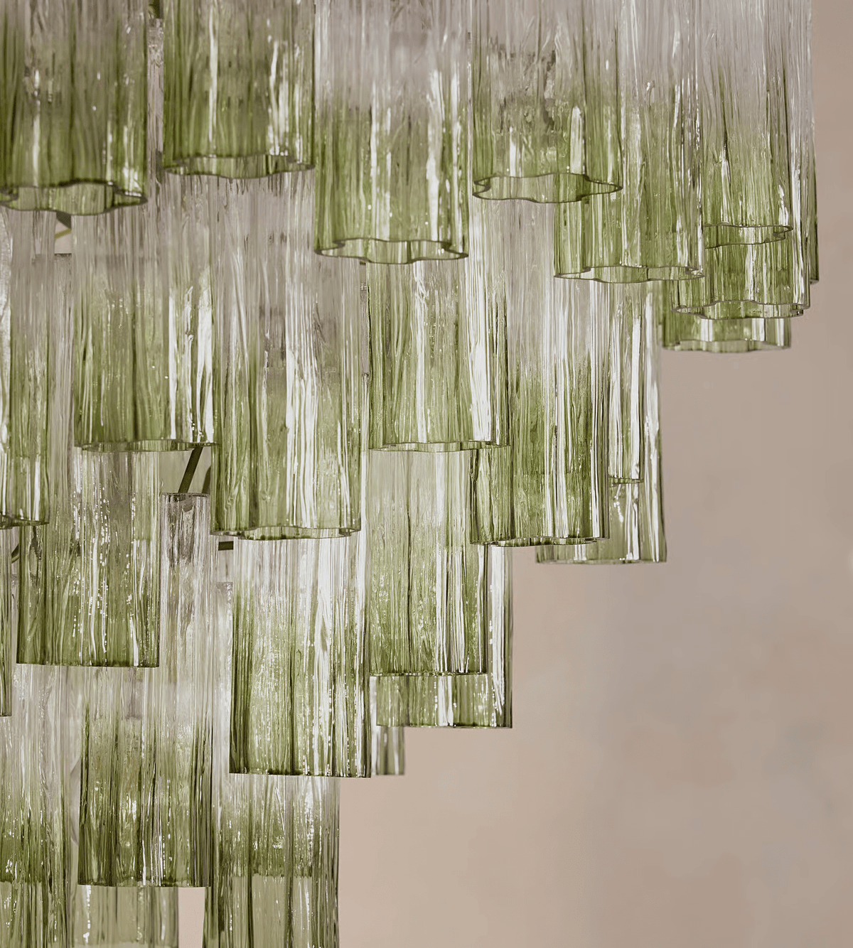 Therine Lustre Murano Verre Étagé Vert