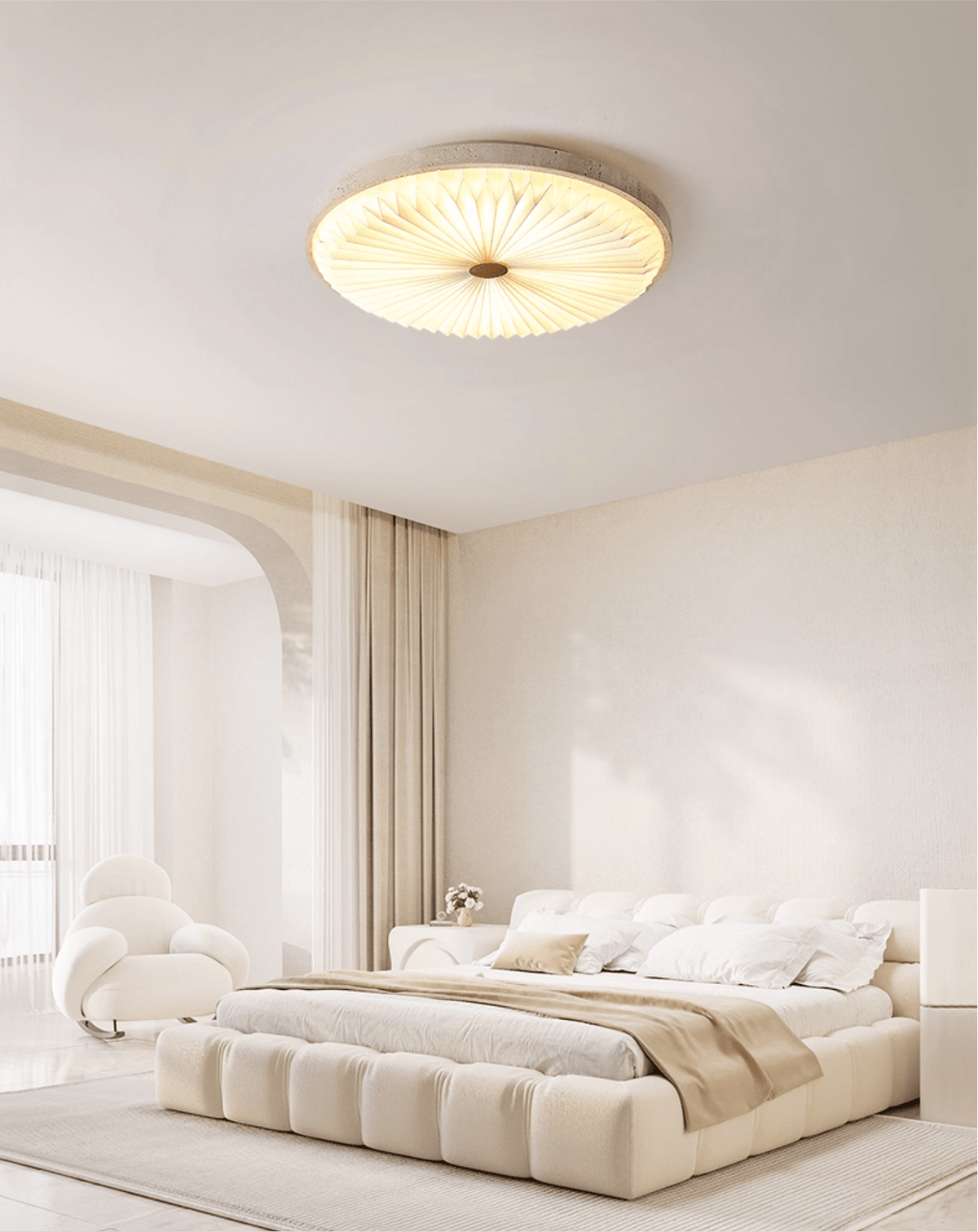 Ciloraris Lumière de Plafond Texturée en Travertin