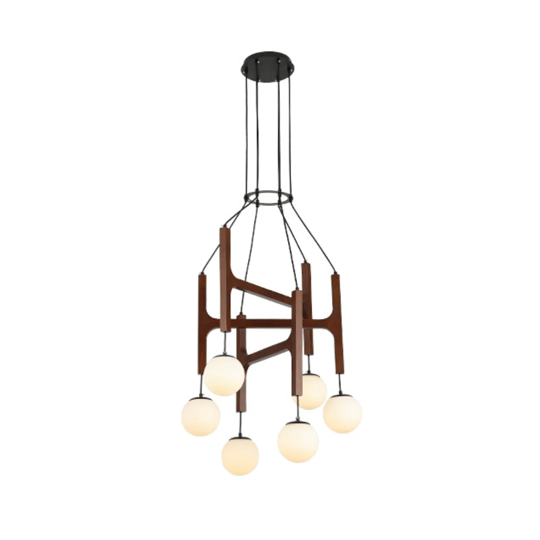 Xylocube Géométrique Bois Globe Suspension Lumière