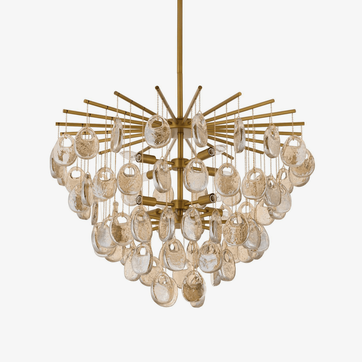 Florista Lustre à Gouttes en Verre Ambre Texturé