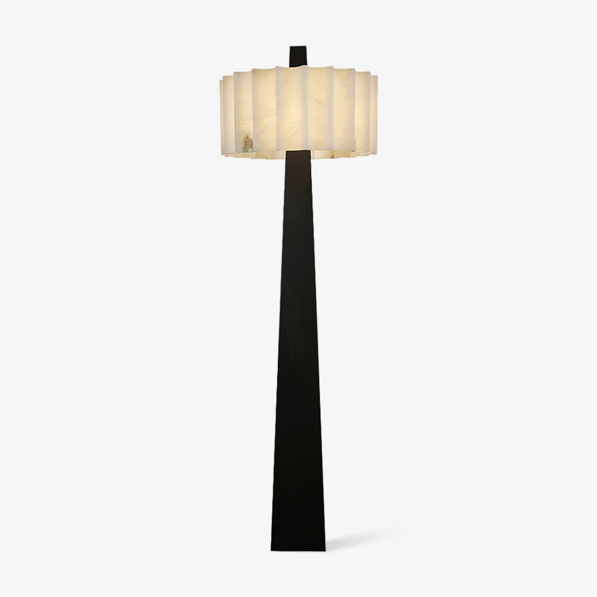 Origami Pleat Alabaster Floor Lamp-Neutral Decor