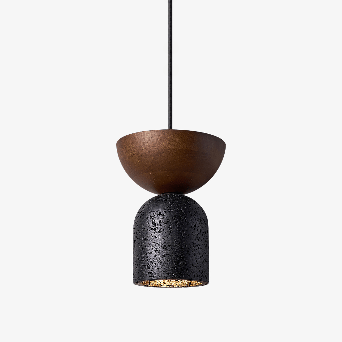 Theo Suspension en Travertin Minimal Noir