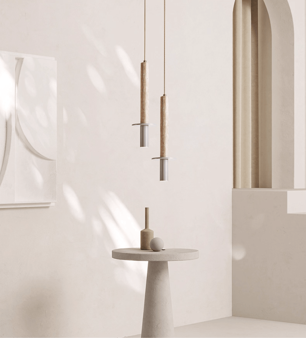 Wren Slim Travertin Jaune Suspension