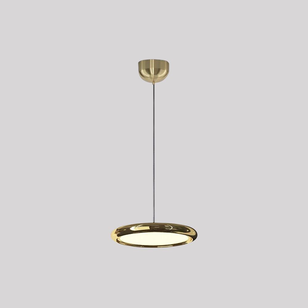 Arisha Suspension Ronde Moderne, Métal/Acrylique, Argent/Or/Rose Rouge, Salon