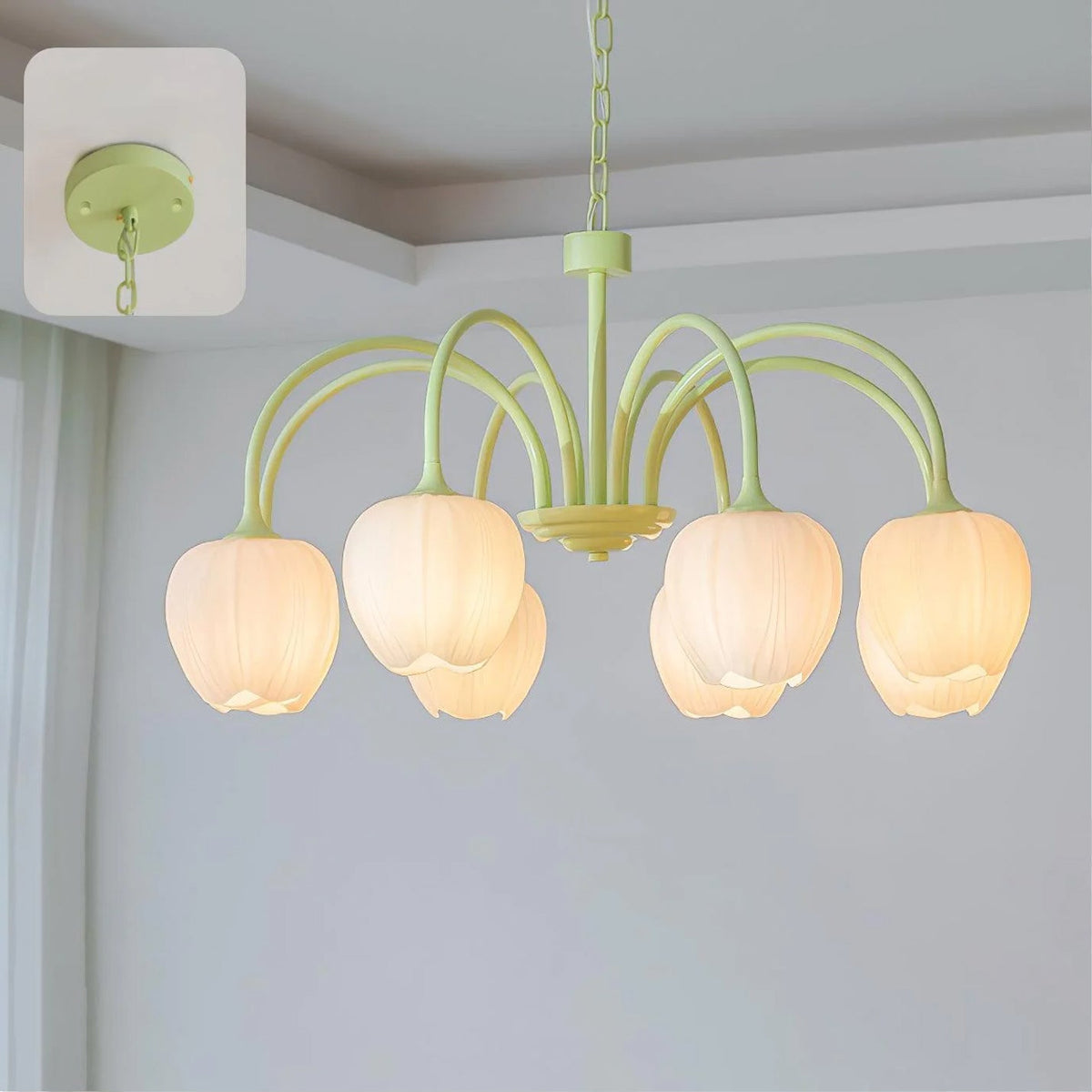 Dareya Lustre Tulipe en Verre Matcha