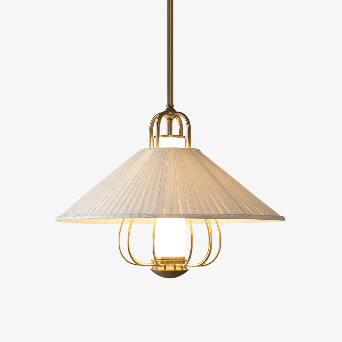 Viraya Suspension en Tissu Doré LED pour Salle à Manger