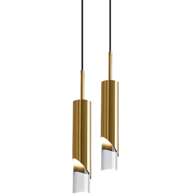 Ray Luminaires Suspension LED Simple Acrylique/Métal Or/Noir Salon