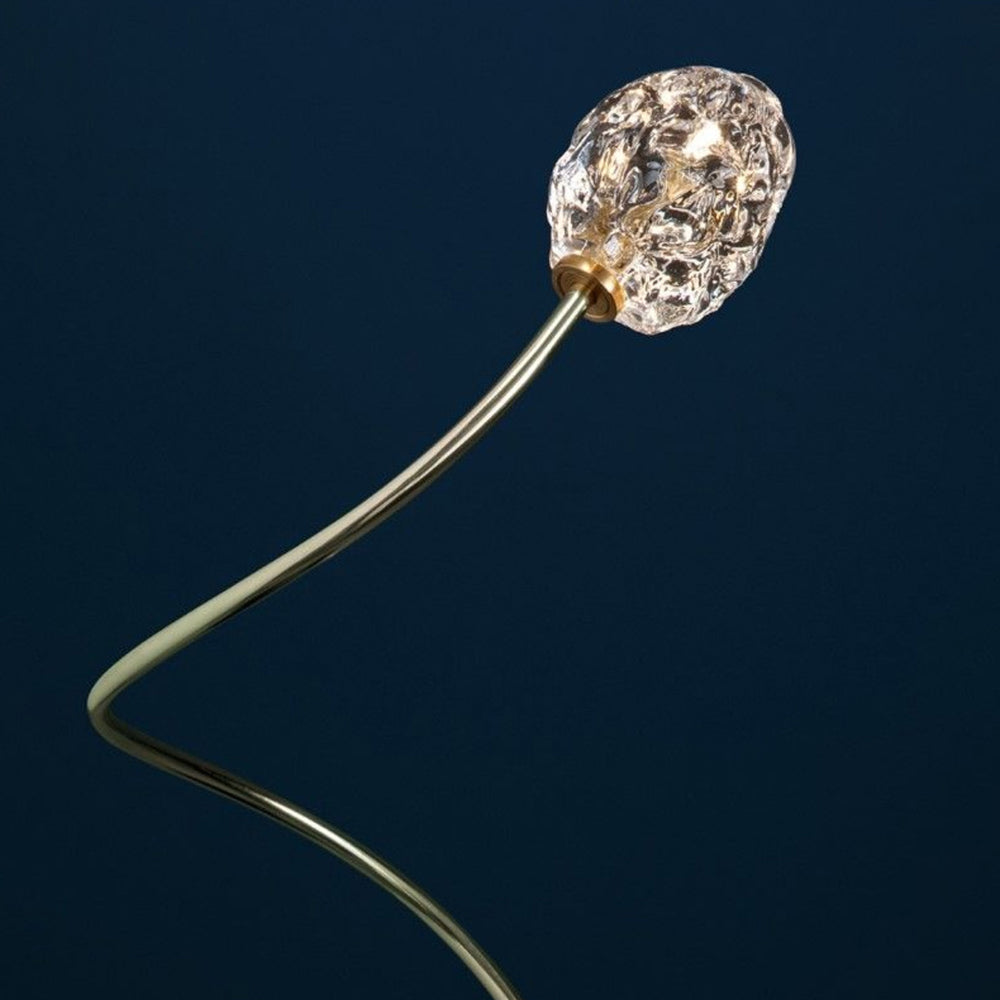 Arisha Lampe Extérieure au Sol Linéaire Simple, Métal/Verre, Or, Jardin