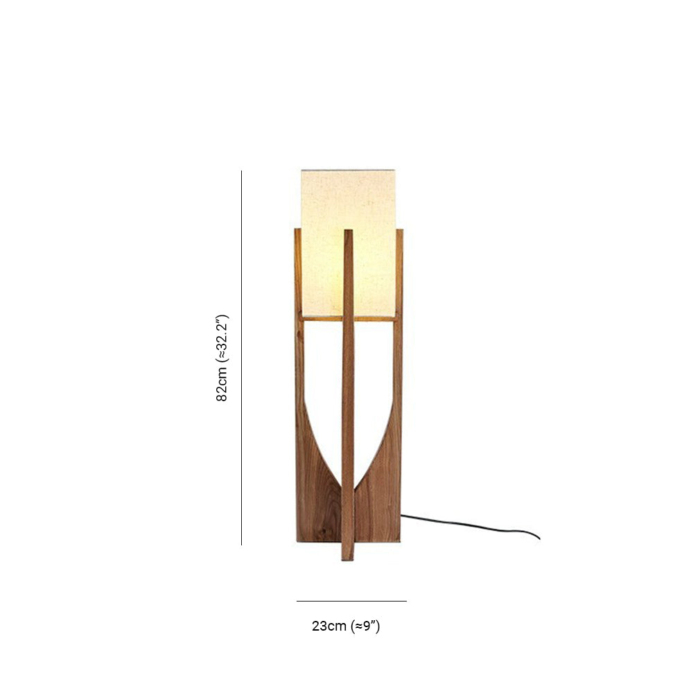 Muto Lampadaire Rectangulaire Naturel, Tissu, Bois, Salon/Bureau