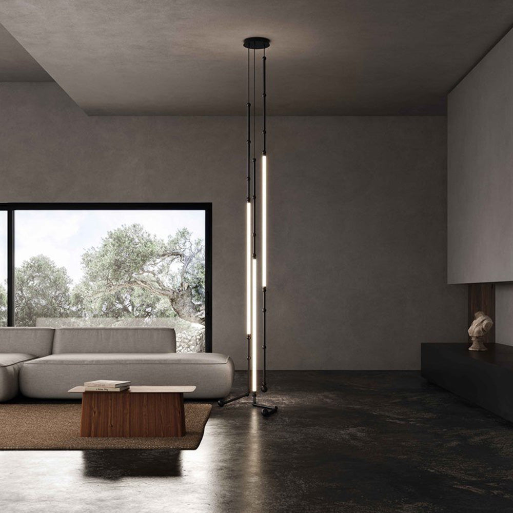 Ray Luminaires Suspensions de Manière Détournée Linéaire Silicium/Métal Noir/Blanc Salon/Chambre à Coucher