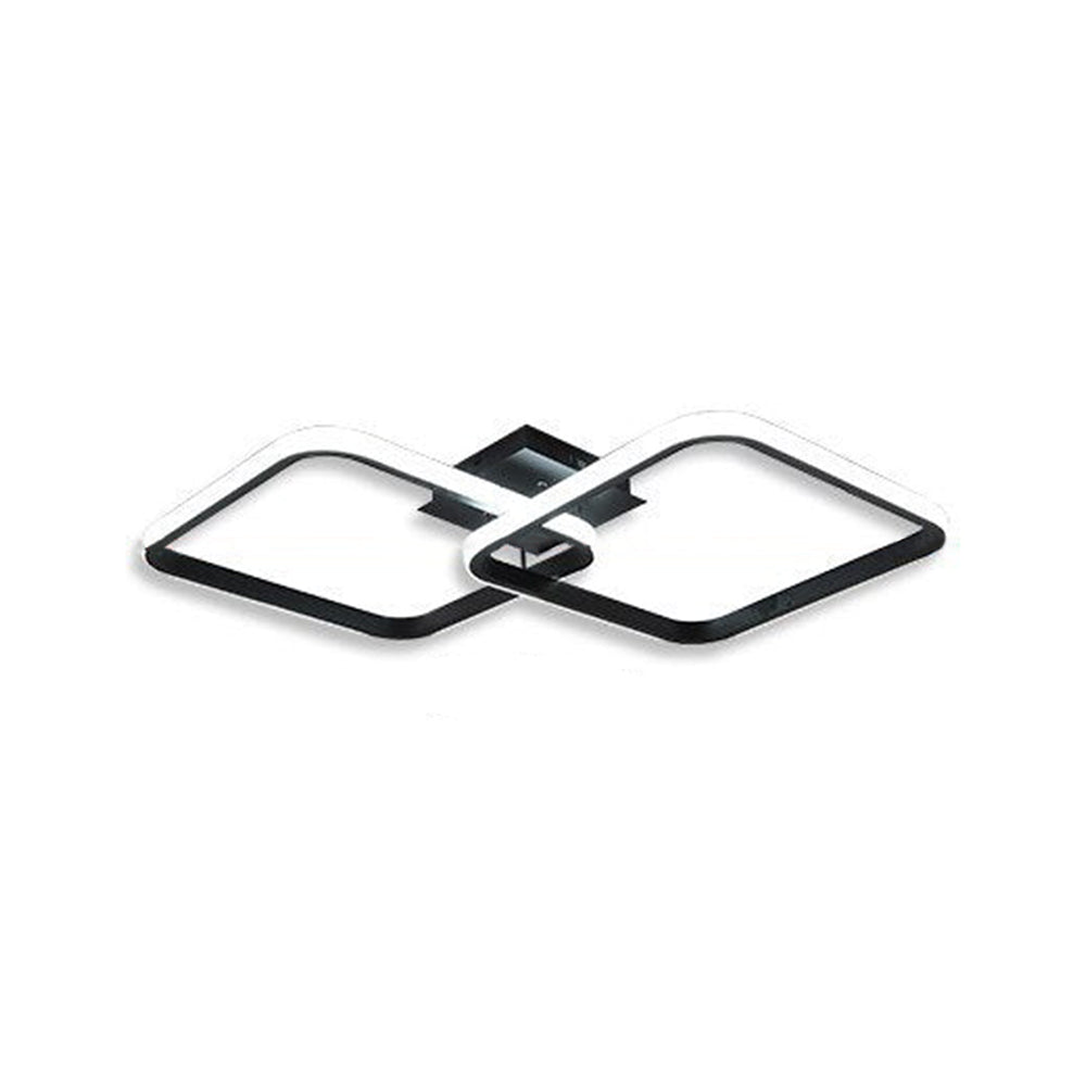 Arisha Plafonnier Carré/Rectangle/Rond Moderne, Métal/Acrylique, Noir/Blanc, Salon