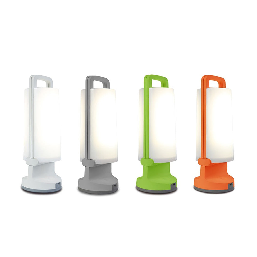 Ray Lampe de Table Cylindre Moderne, Acrylique, Gris/Blanc/Vert/Orange, Jardin
