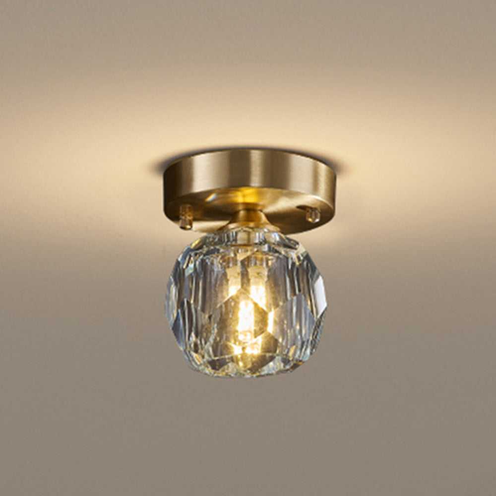 Kristy Plafonnier Diamant Cristal, Métal/Cristal, Doré, Salon