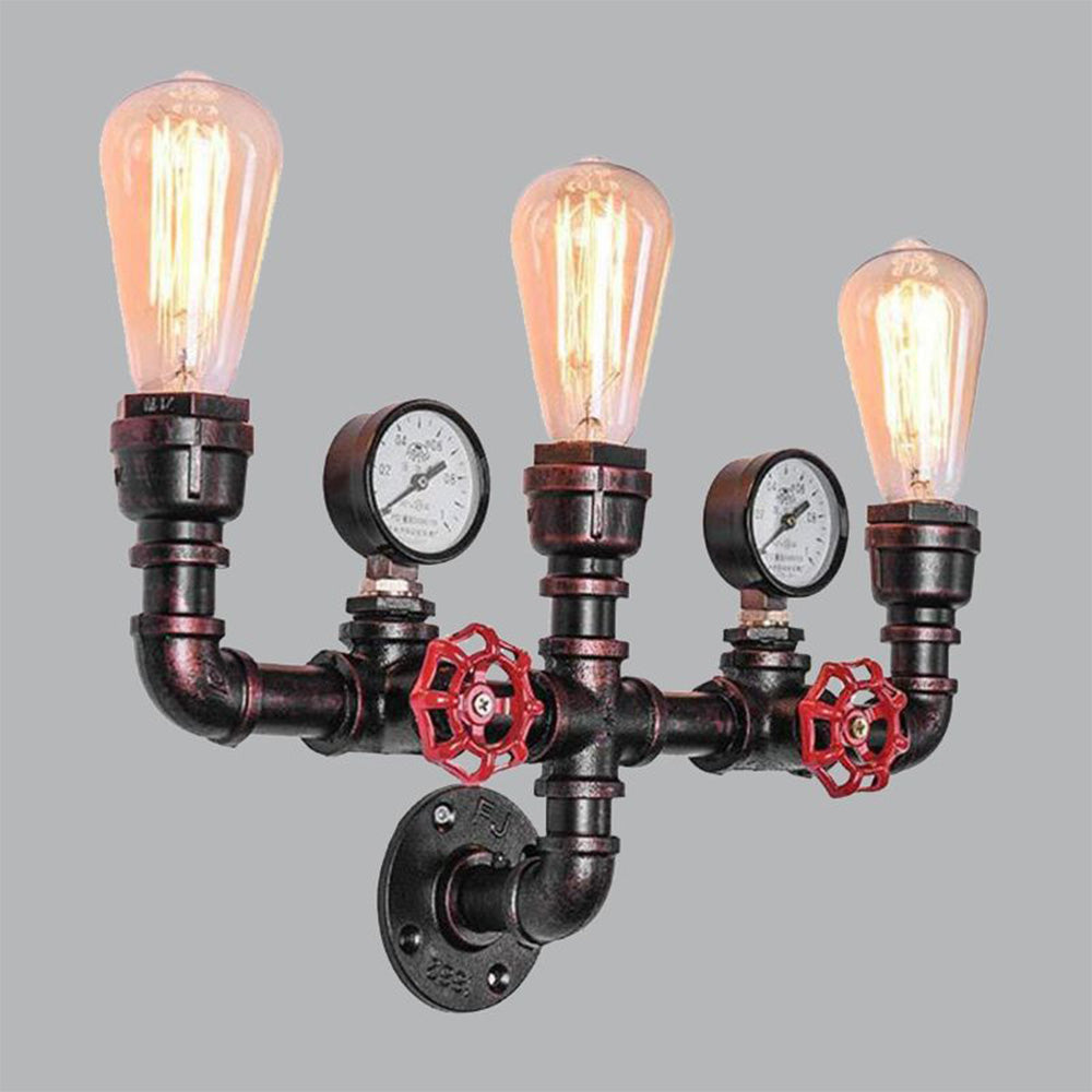 Silva Applique Murale Conduite d'Eau Design Industrielle Métal Acrylique Bronze Salon