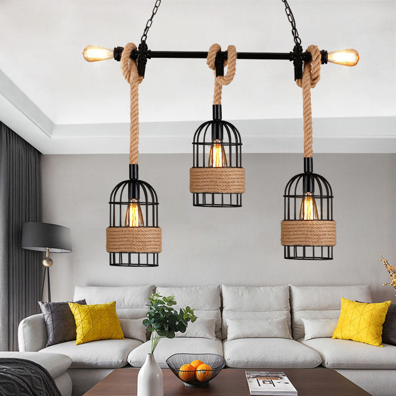 Epoch Suspension LED Rétro en Métal Noir Pour Café/Bar/Salle à Manger