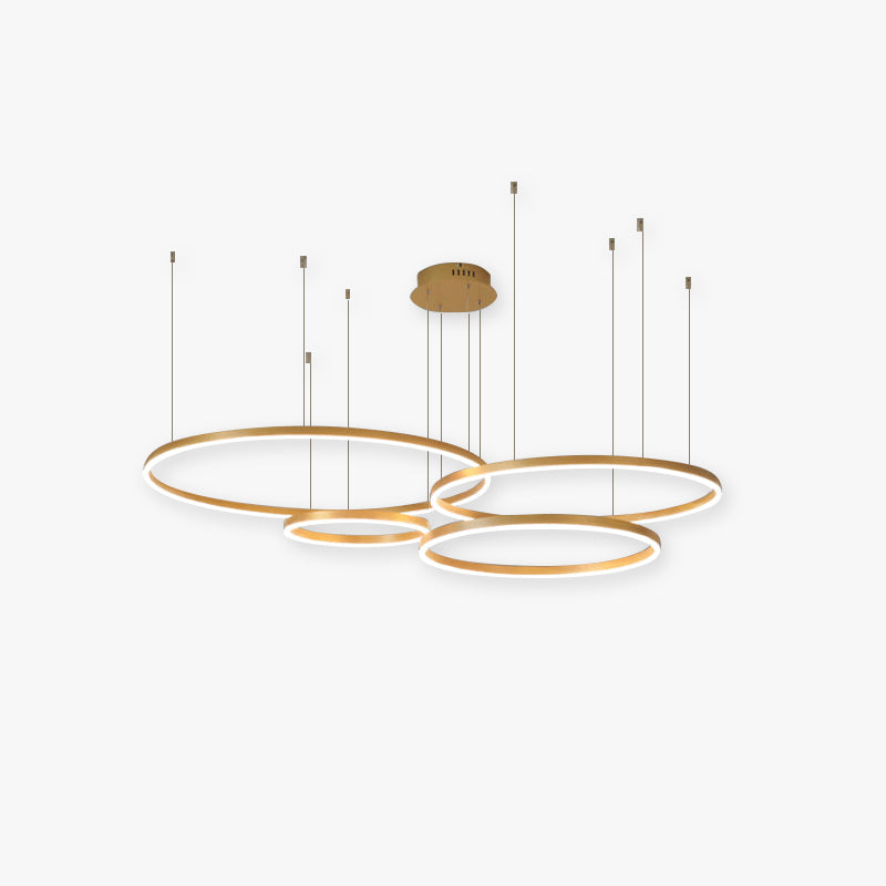 Zorin Suspension Anneau Moderne Métal Noir/Doré/Café Salon-Cielum