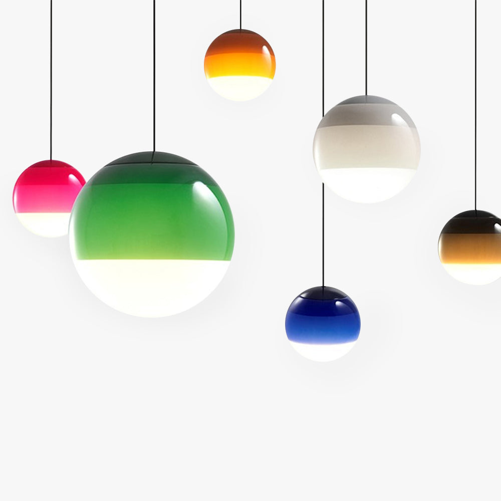 Vioxa Suspension Bulle Moderne Verre. Noir/Gris/Bleu/Rose. Salon-Cielum