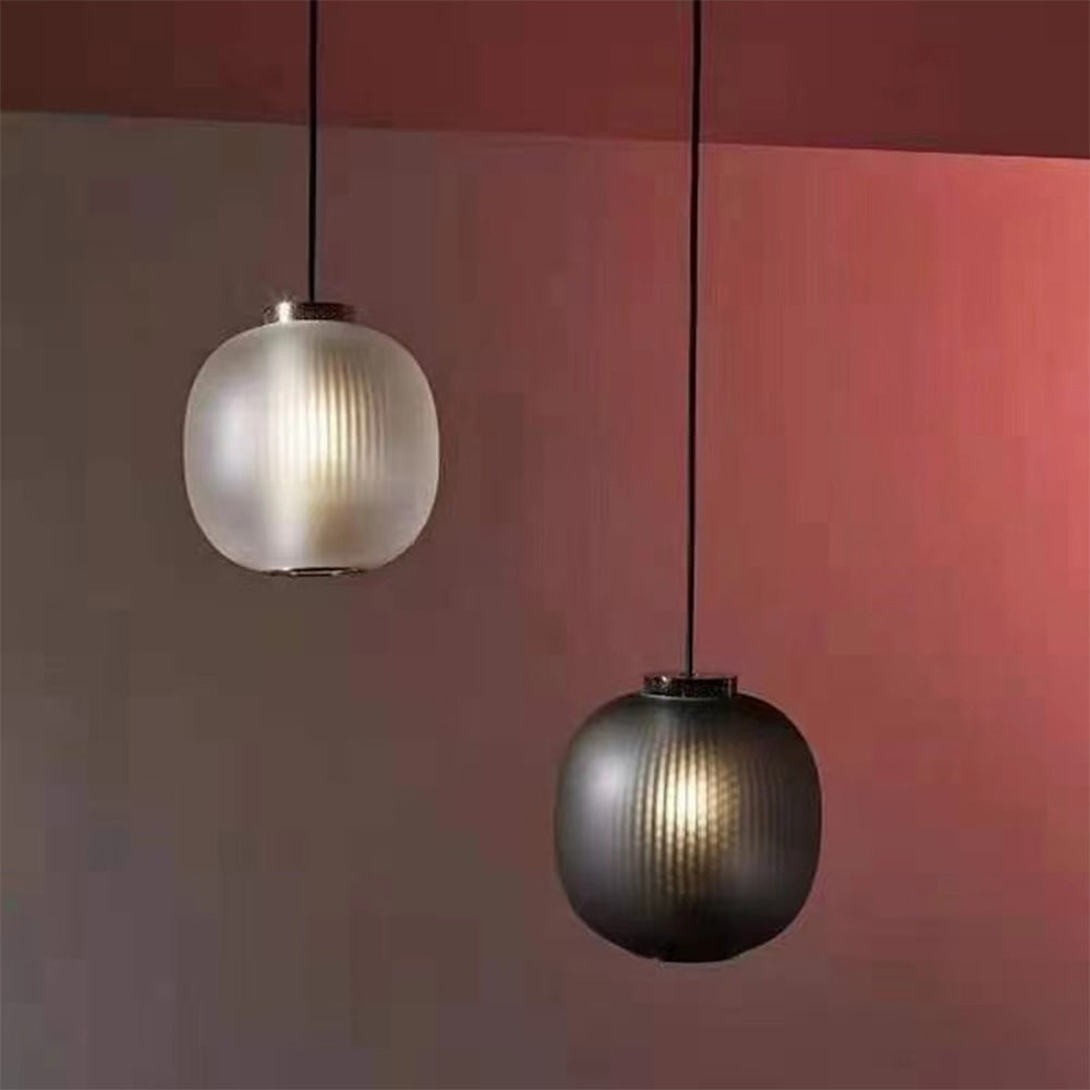 Valentina Design Luminaires Suspensions Globe Moderne Métal/Verre Gris Fumé/Blanc Sablonneux Salon