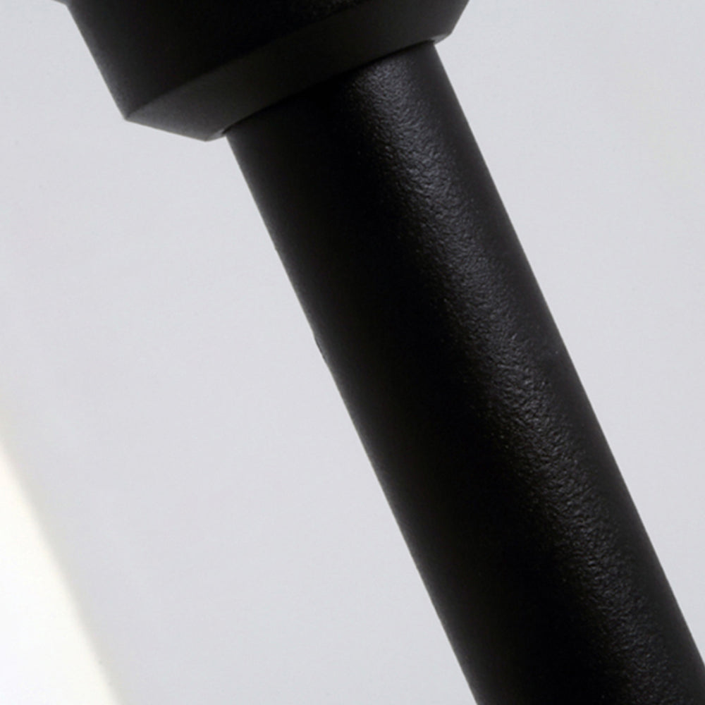 Ray Ronde Moderne Lampadaire Noir Métal/Marbre Noir Extérieur