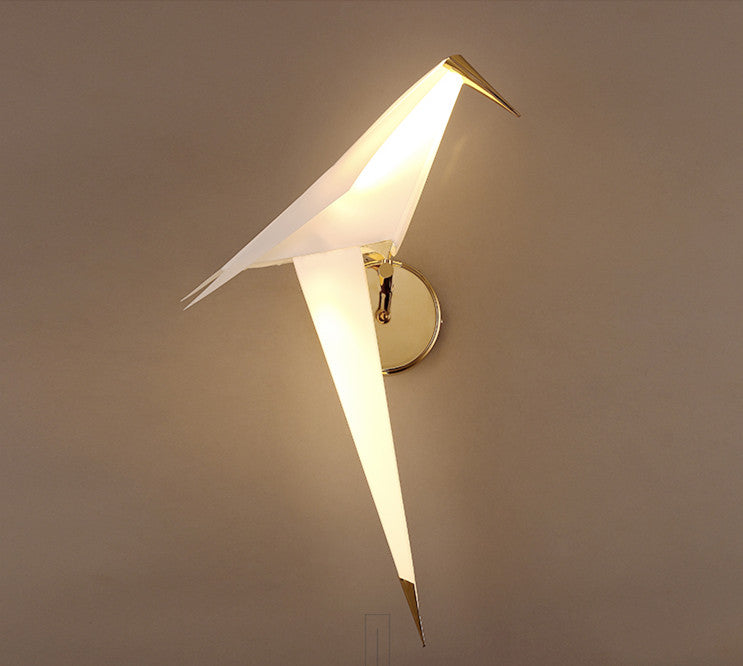 Arisha Lampe Murale Oiseau Vintage/Art-Deco, Métal/Acrylique, Chambre à Coucher