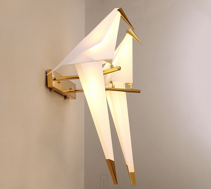 Arisha Lampe Murale Oiseau Vintage/Art-Deco, Métal/Acrylique, Chambre à Coucher