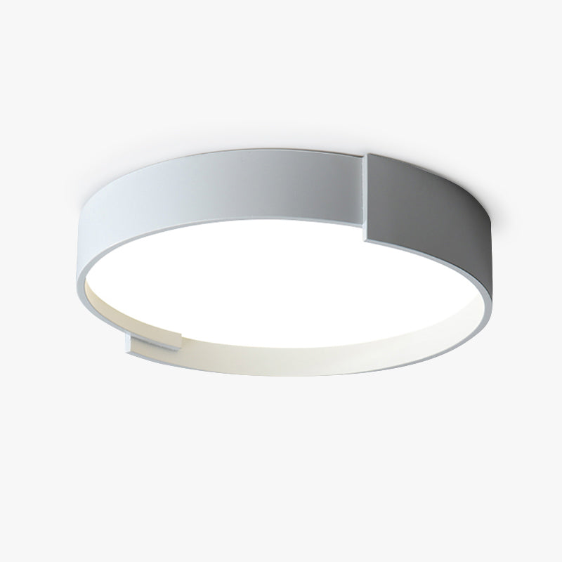 Arisha Plafonnier Rond Moderne, Métal/Acrylique, Blanc/Gris/Vert/Doré, Salon