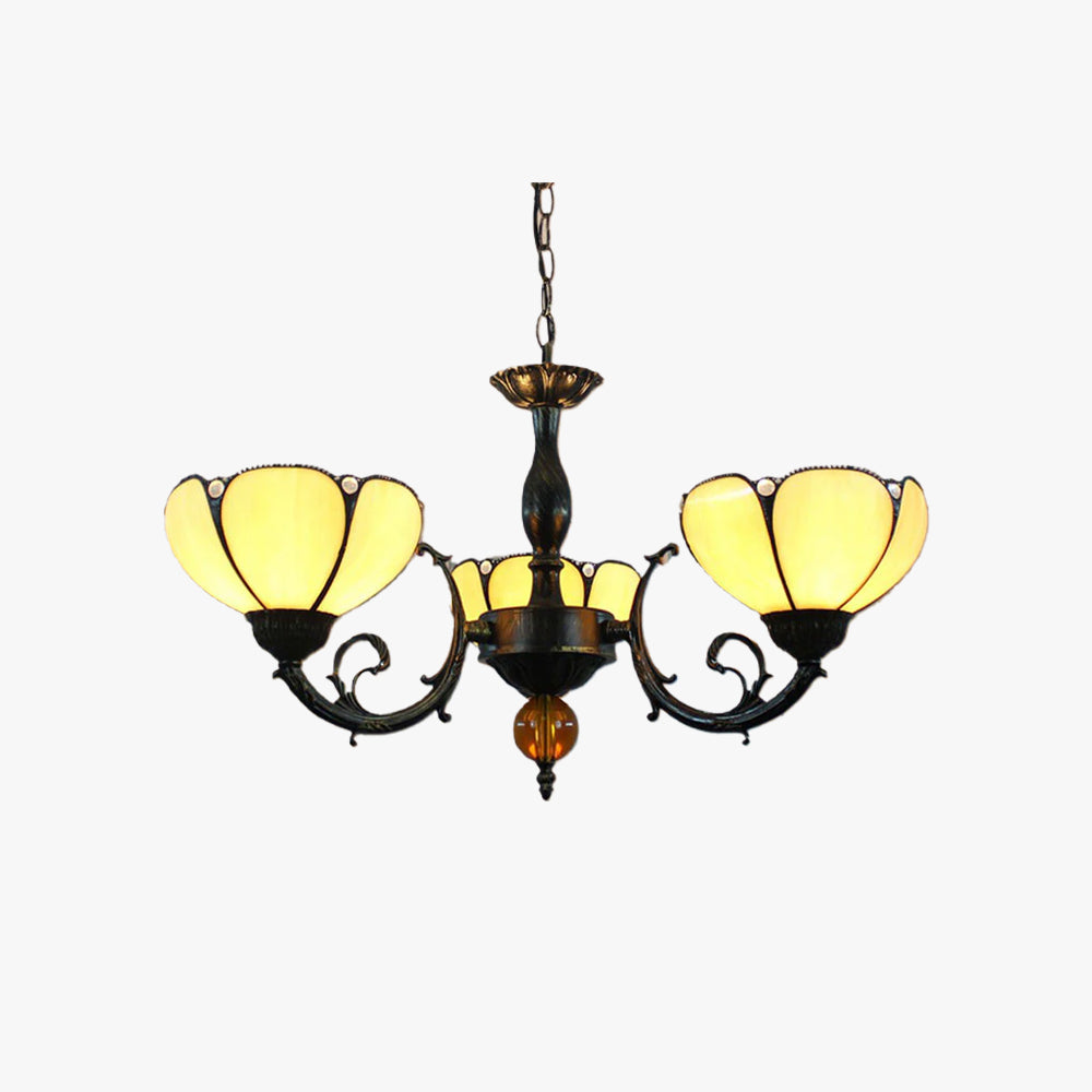 Tiffany Vintage LED Lustre Métal/Verre Salon/Chambre À Coucher