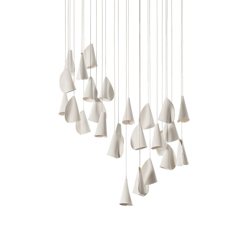 Olshaion Lampe Suspendue Géométrique en Céramique