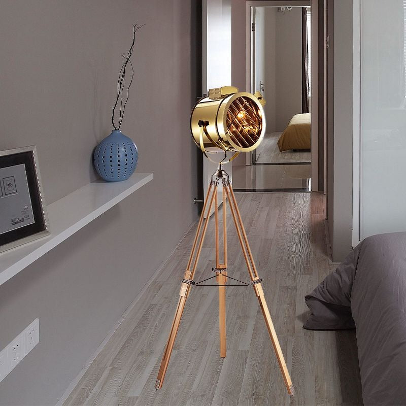 Mira Moderne Industrielle Lampadaire Trépied Rétro Métal Chromé/Bureau/Salon