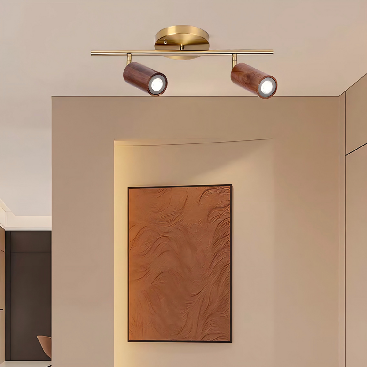 Liora Wooden LED Track Light-Neutral Decor