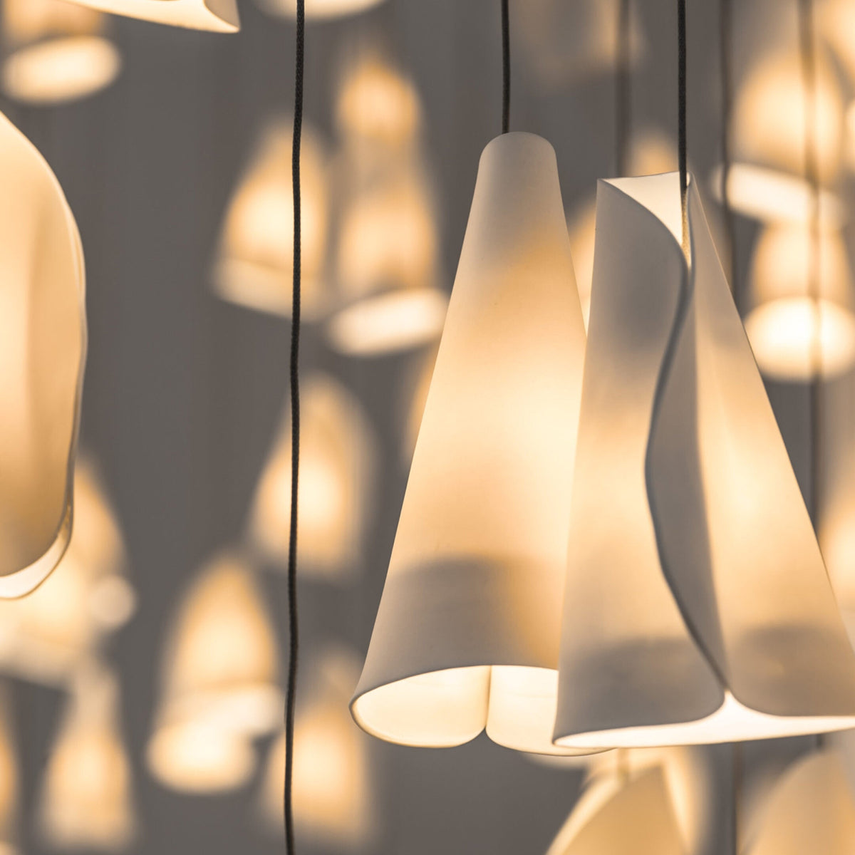 Olshaion Lampe Suspendue Géométrique en Céramique
