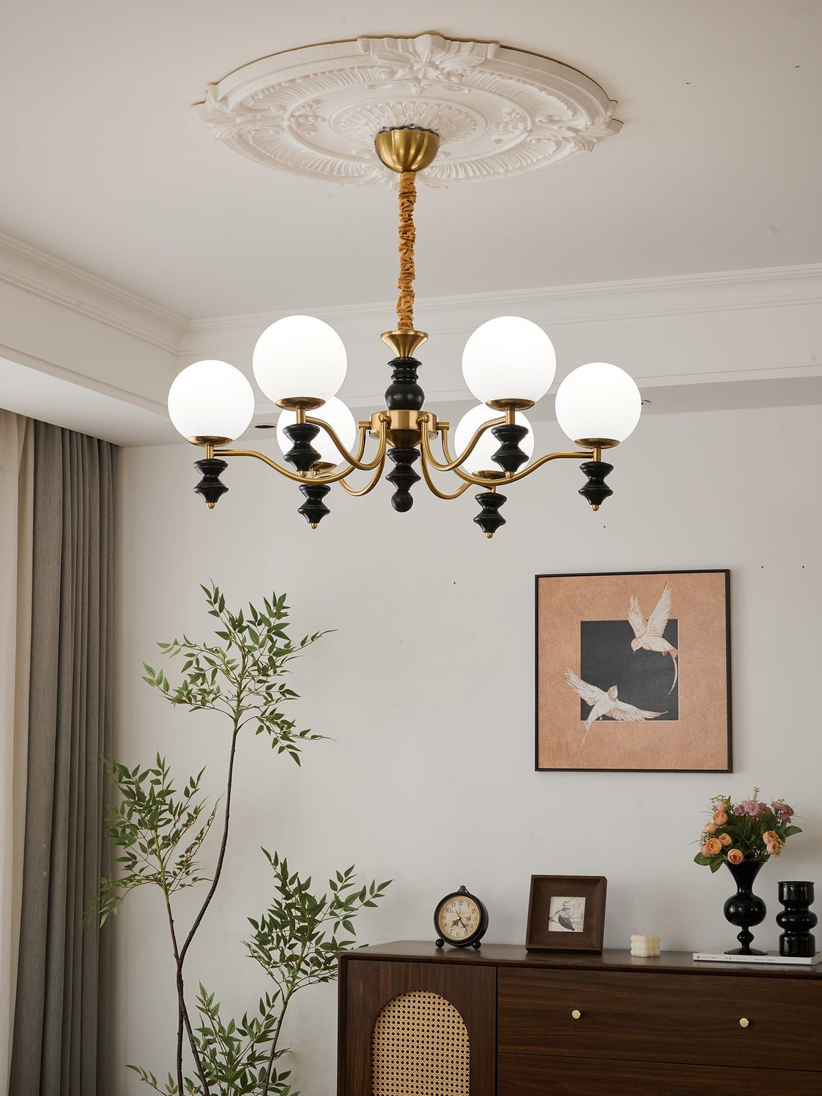 Iseliane Lustre en Bois Vintage Traditionnel