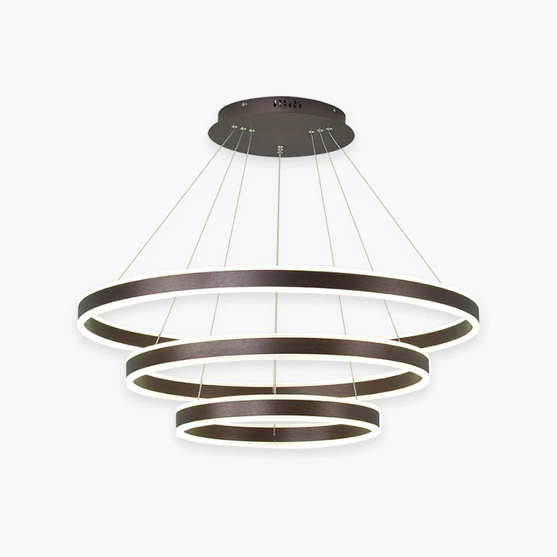 Arisha Led Suspension Cercle Minimaliste, Acrylic/Metal, Brun, Chambre