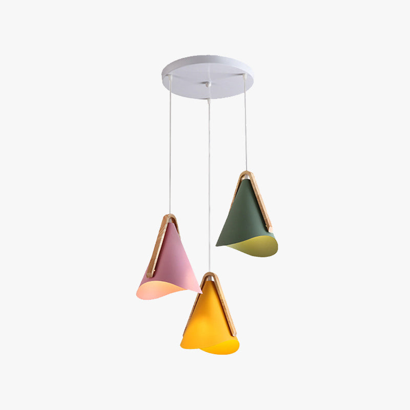 Valentina Suspension 5 Couleurs, Bois/Métal Vert/Rose Salon