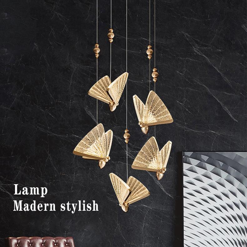Arisha Moderne Luminaires Suspension Doré Animal