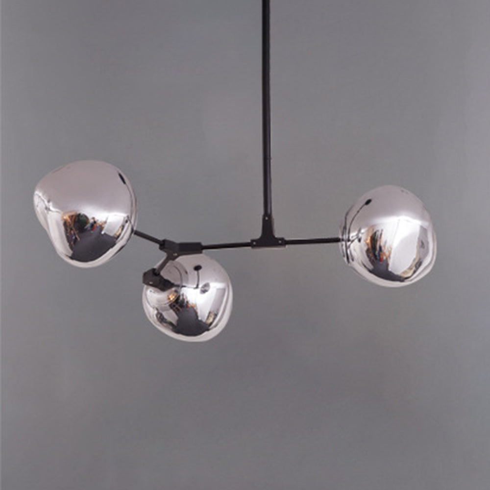 Valentina Suspension Globe Inhabituelle, Métal/Acrylique, Doré Rosé/Or/Chromé, Salon/Salle à Manger