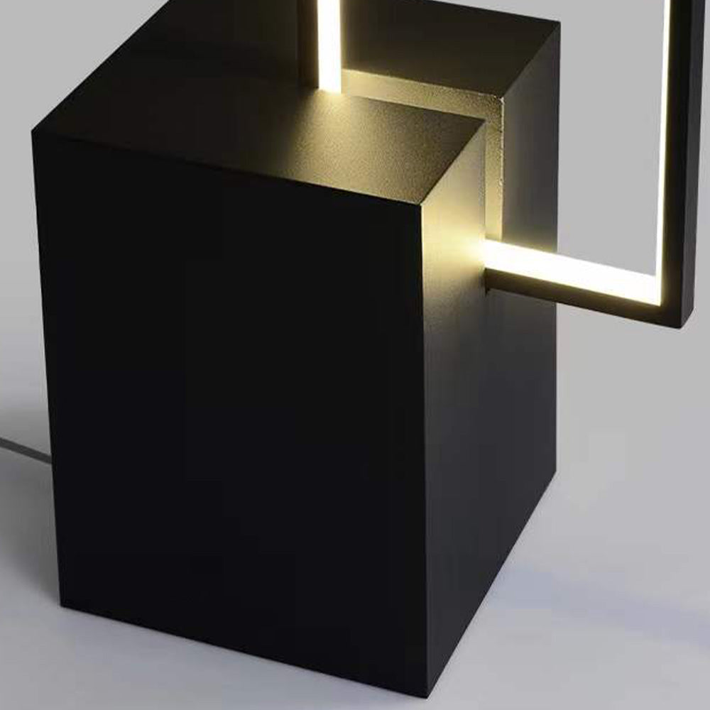Ray Design Lampadaire Rectangulaire Simple Métal Noir Salon/Chambre à Coucher